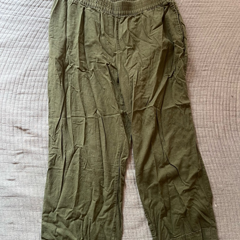 Women’s Olive Green Linen Pants